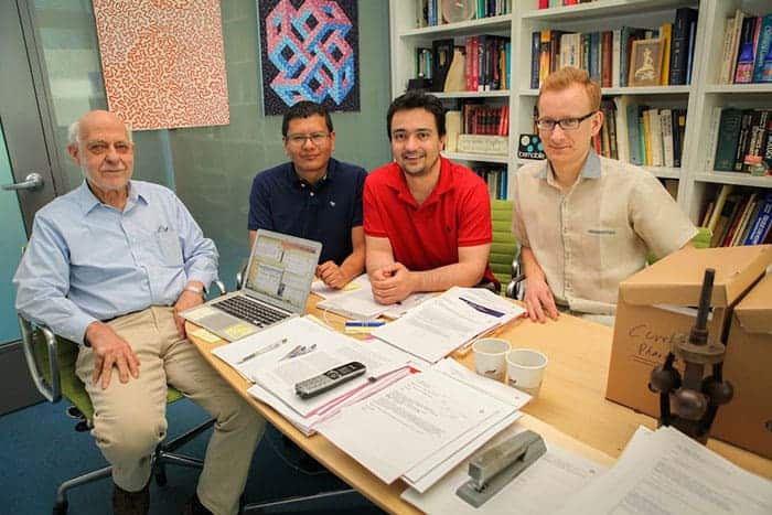 Photograph of Herschel Rabitz, Renan Cabrera, Andre Campos and Denys Bondar