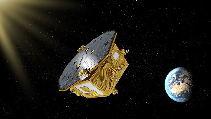 Graphic of LISA Pathfinder in space