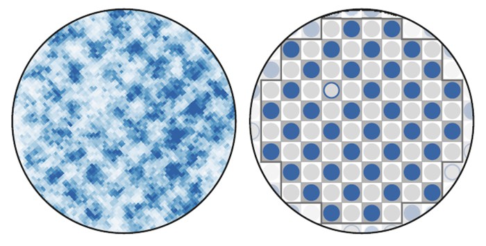 Fermionic microscope images showing atoms in an antiferromagnetic state