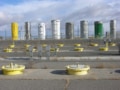 Photograph of dry storage casks of nuclear waste at Idaho National Laboratory