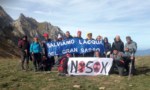 Photograph of protestors on Gran Sasso