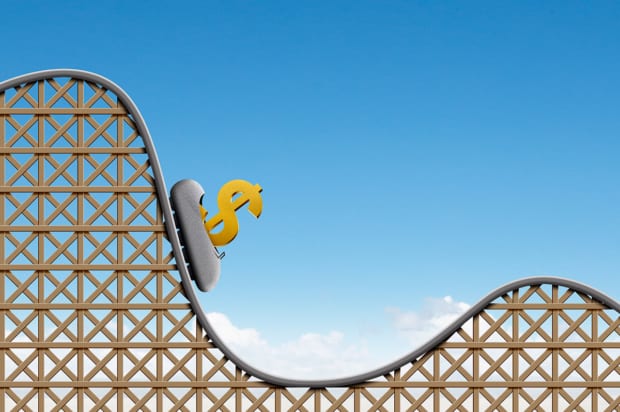 illustration of financial rollercoaster