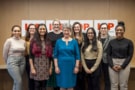 A group of PhD students with Jocelyn Bell Burnell