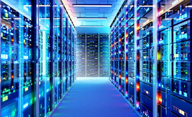 Interior of big modern server room