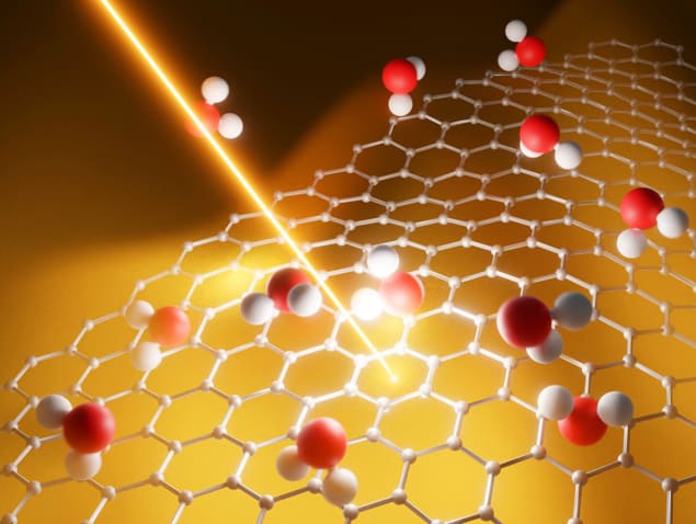 Hexagonal lattice with a beam of light through a hole