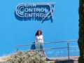 Annabelle Gill outside the CERN Control Centre