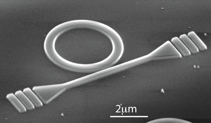 Scanning electron microscope image of the device used to extract ZPL photons