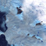 Satellite image of glaciers surrounding Baffin Bay