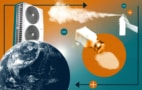 This collage depicts elements related to ionocaloric cooling, a newly developed refrigeration cycle that researchers hope could help phase out refrigerants that contribute to global warming.