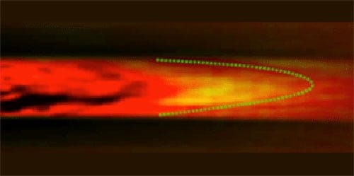 Image of blood flow taken using photoacoustic flowgraphy