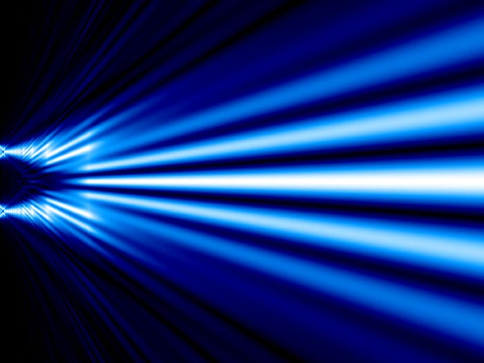 Illustration of light passing through a double slit