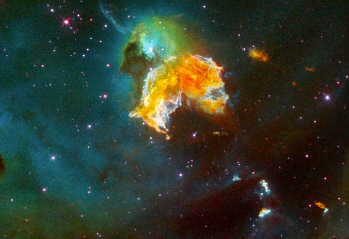 Telescope image of supernova remnant N 63A