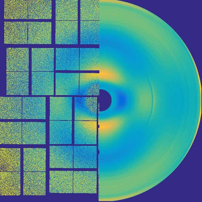 X-ray diffraction pattern from iodine