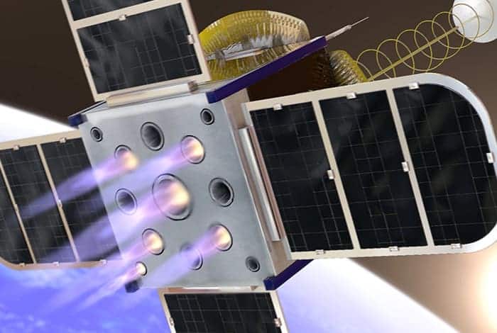 Artists concept of a CubeSat on-board propulsion system