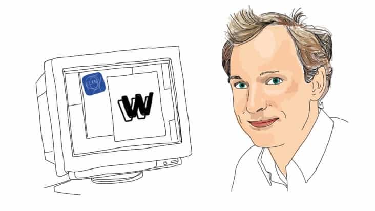 Tim Berners-Lee drawn by Jess Wade