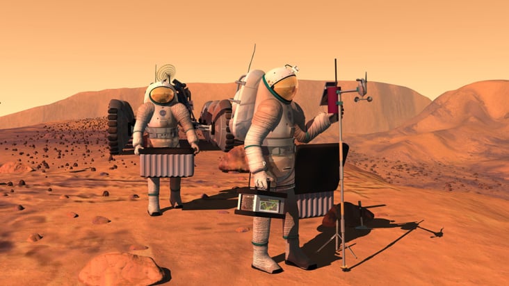 Artist's depiction of a Mars research station