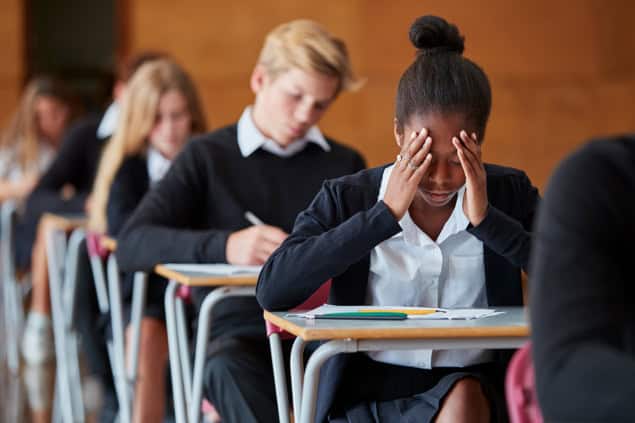 Students doing an exam