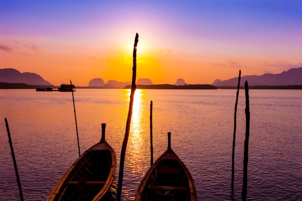 Photo of a sunrise over the sea in Thailand