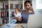 Women working with a baby