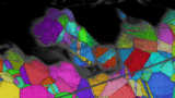 Electron backscatter diffraction (EBSD) of a crack edge